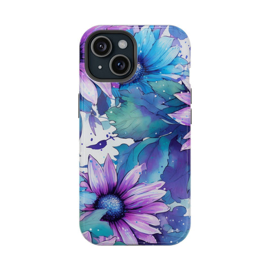 Vibrant Watercolor Floral iPhone Case Magnetic iPhone Case - Artistic & Colorful Protection for Your Device - Techy Treasures -  