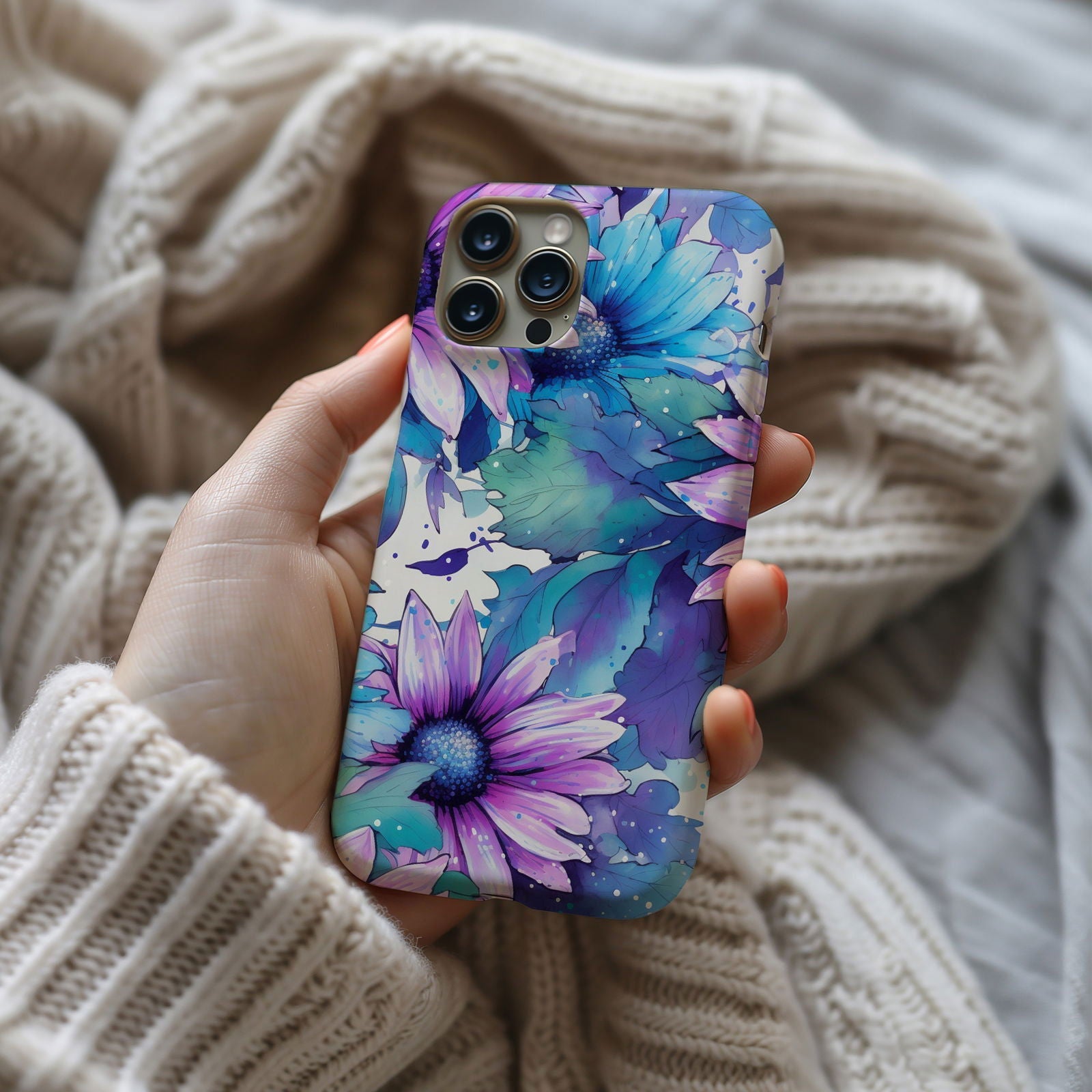 Vibrant Watercolor Floral iPhone Case Magnetic iPhone Case - Artistic & Colorful Protection for Your Device - Techy Treasures -  