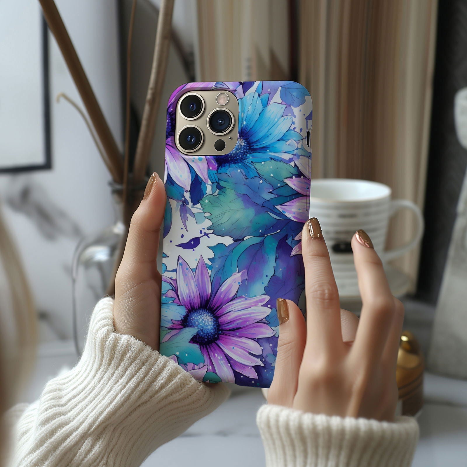 Vibrant Watercolor Floral iPhone Case Magnetic iPhone Case - Artistic & Colorful Protection for Your Device - Techy Treasures -  