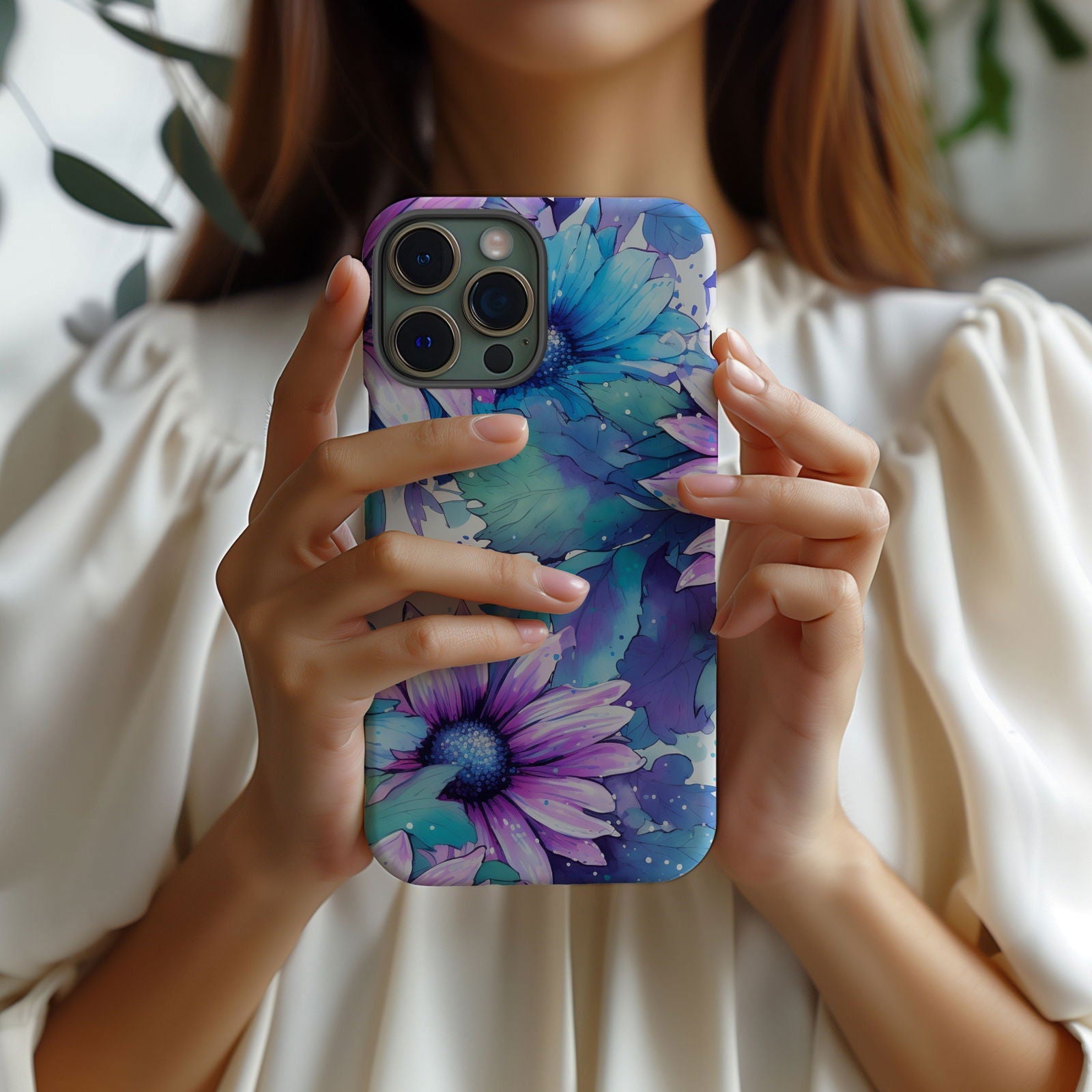 Vibrant Watercolor Floral iPhone Case Magnetic iPhone Case - Artistic & Colorful Protection for Your Device - Techy Treasures -  