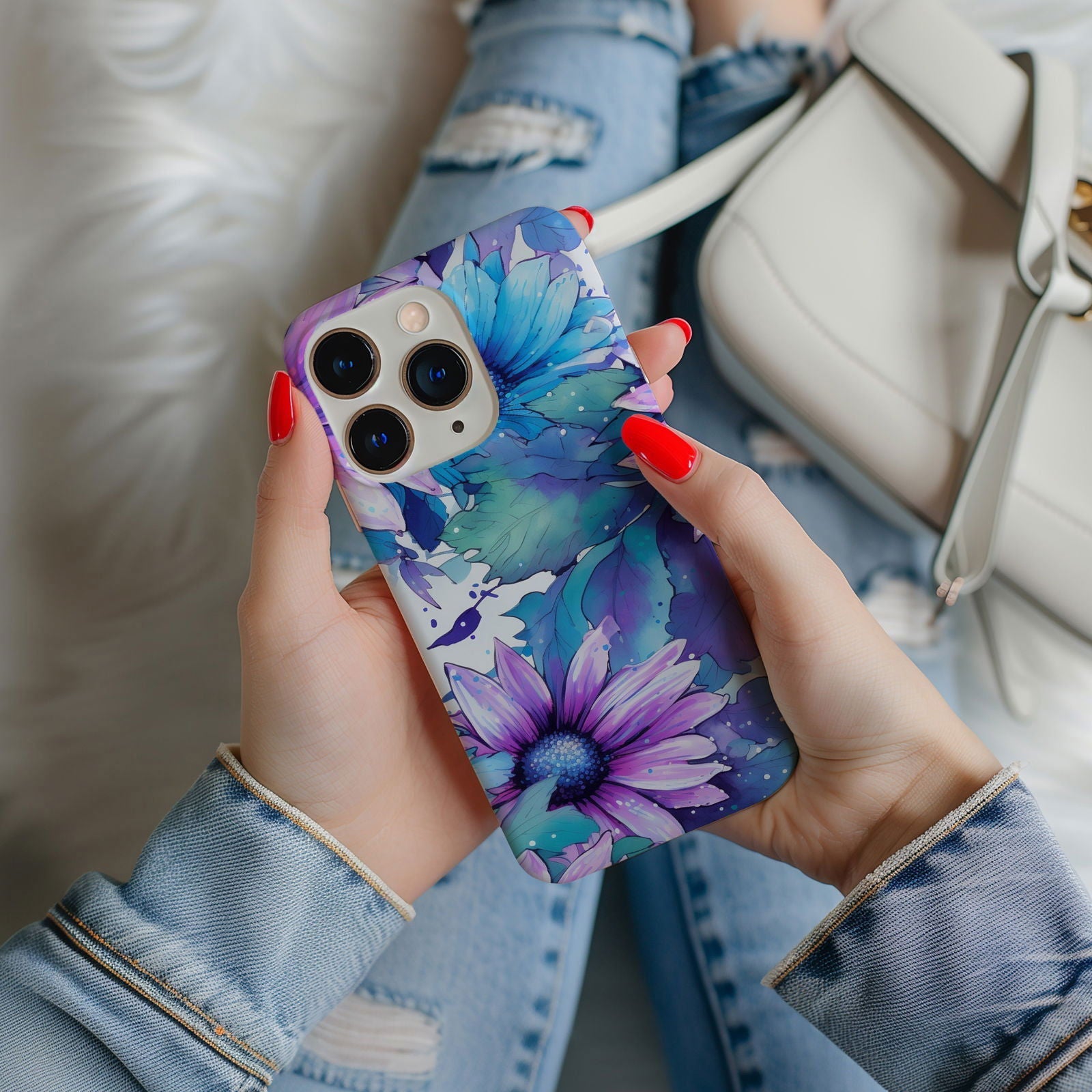 Vibrant Watercolor Floral iPhone Case Magnetic iPhone Case - Artistic & Colorful Protection for Your Device - Techy Treasures -  