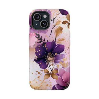 Vibrant Watercolor Floral iPhone Case Magnetic iPhone Case - Artistic & Colorful Protection for Your Device - Techy Treasures -  