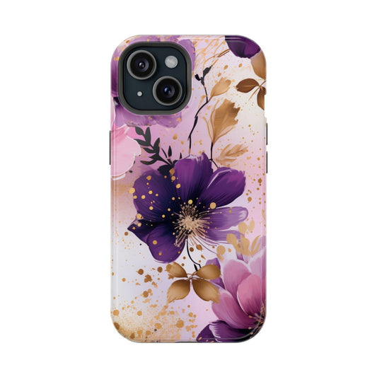 Vibrant Watercolor Floral iPhone Case Magnetic iPhone Case - Artistic & Colorful Protection for Your Device - Techy Treasures -  