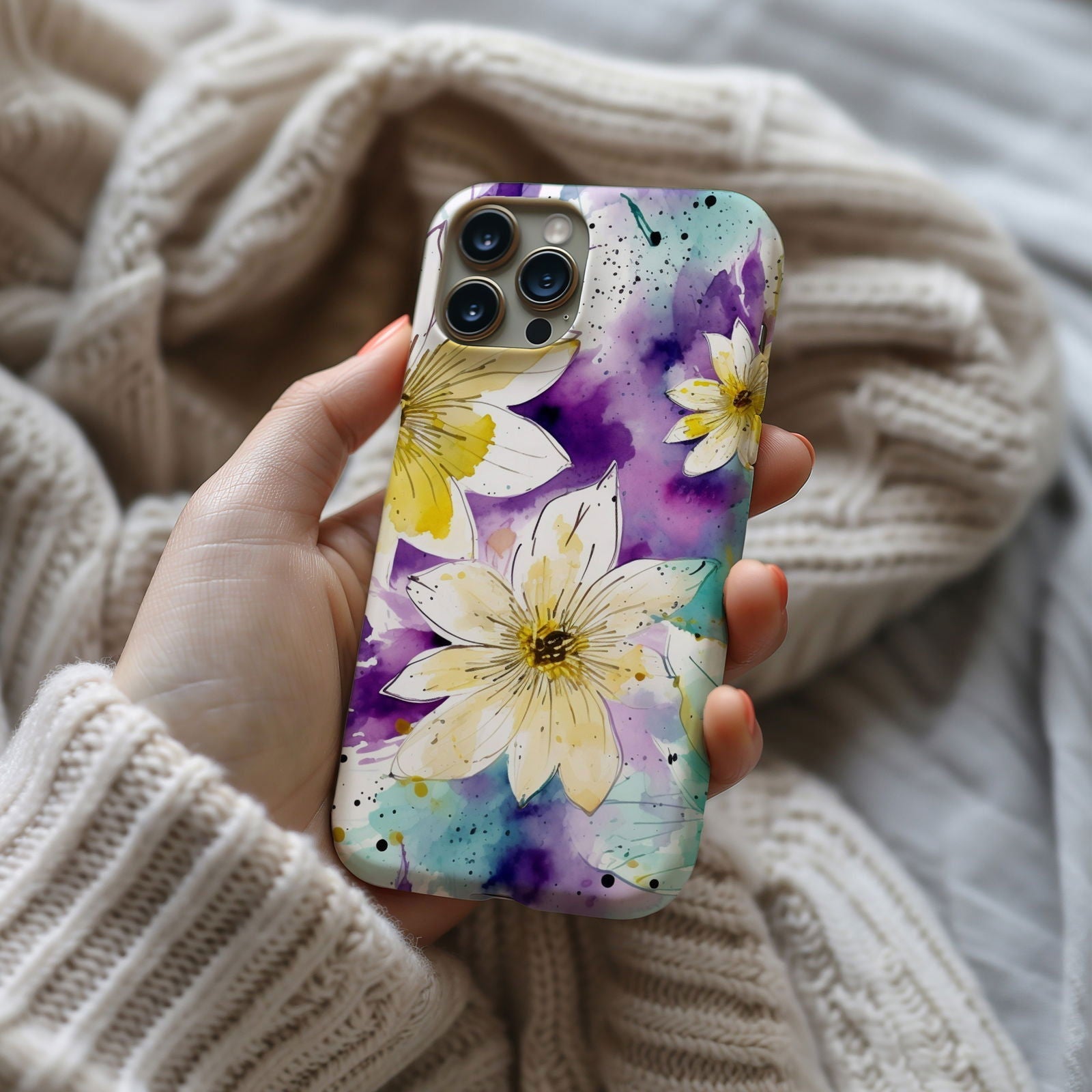 Vibrant Watercolor Floral iPhone Case Magnetic iPhone Case - Artistic & Colorful Protection for Your Device - Techy Treasures -  
