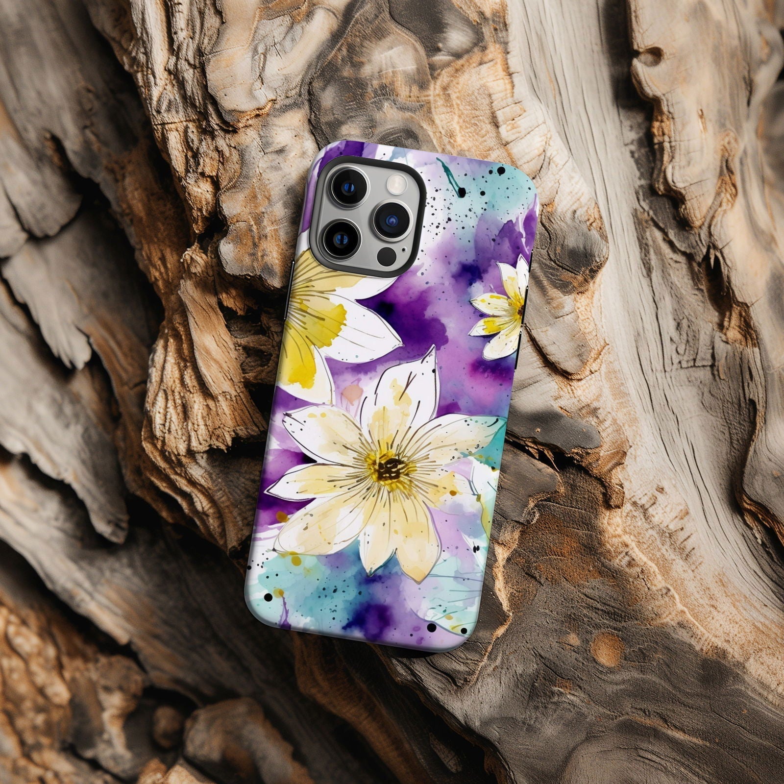 Vibrant Watercolor Floral iPhone Case Magnetic iPhone Case - Artistic & Colorful Protection for Your Device - Techy Treasures -  