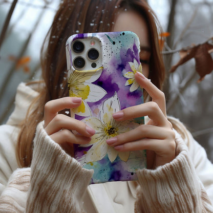 Vibrant Watercolor Floral iPhone Case Magnetic iPhone Case - Artistic & Colorful Protection for Your Device - Techy Treasures -  