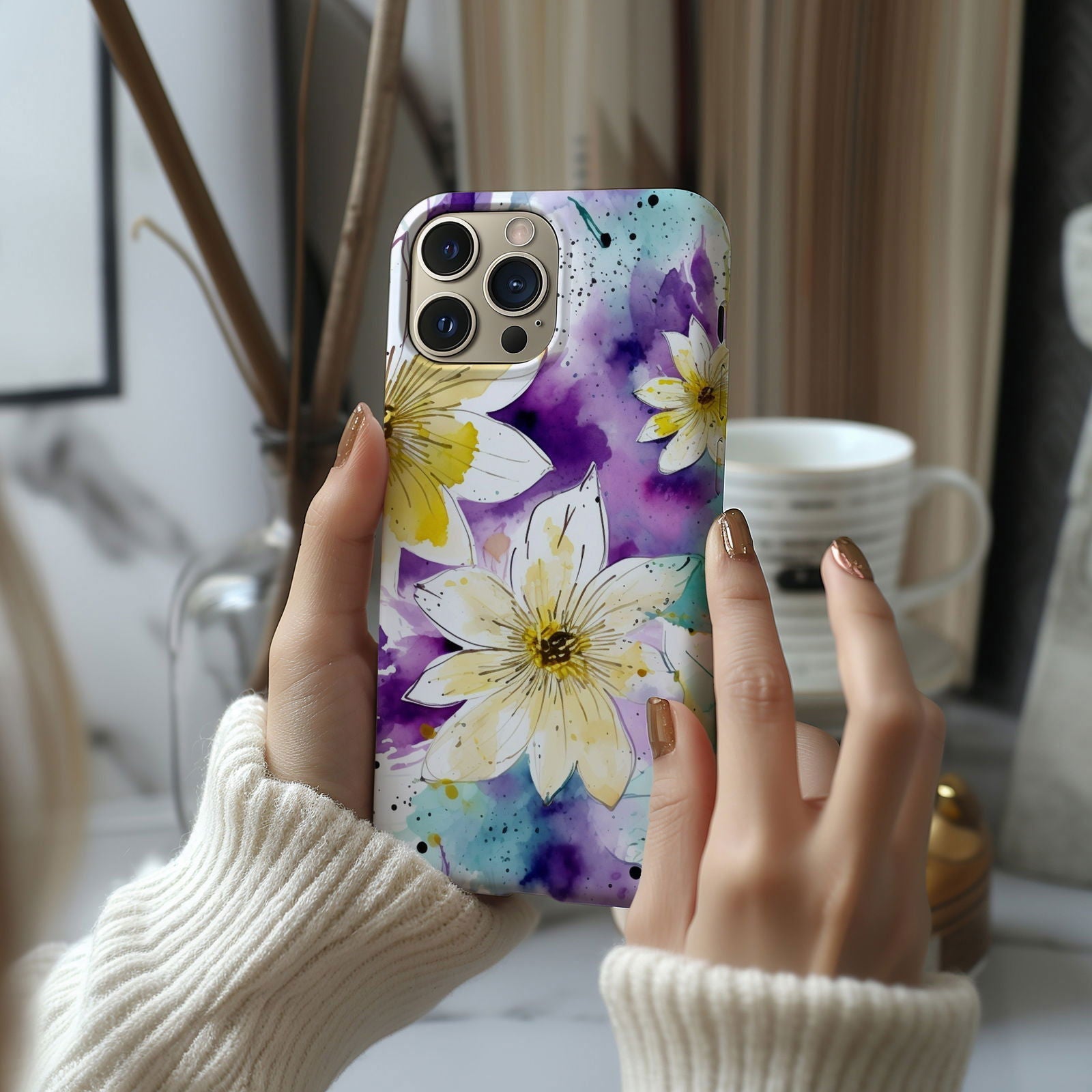 Vibrant Watercolor Floral iPhone Case Magnetic iPhone Case - Artistic & Colorful Protection for Your Device - Techy Treasures -  