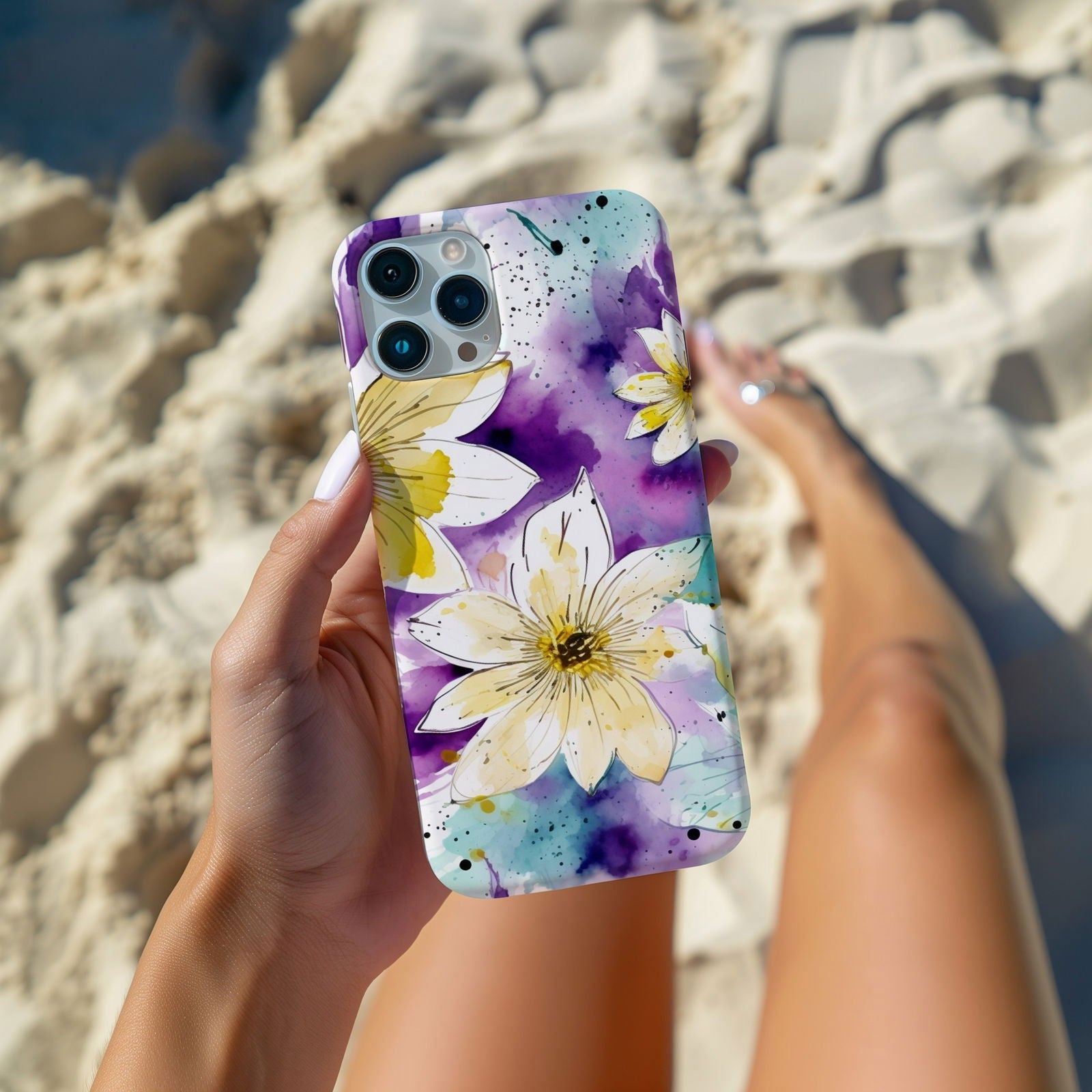 Vibrant Watercolor Floral iPhone Case Magnetic iPhone Case - Artistic & Colorful Protection for Your Device - Techy Treasures -  