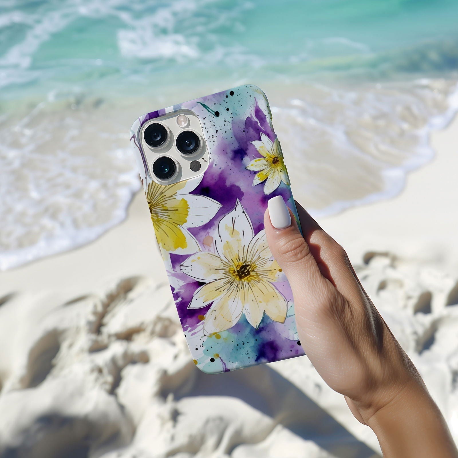 Vibrant Watercolor Floral iPhone Case Magnetic iPhone Case - Artistic & Colorful Protection for Your Device - Techy Treasures -  