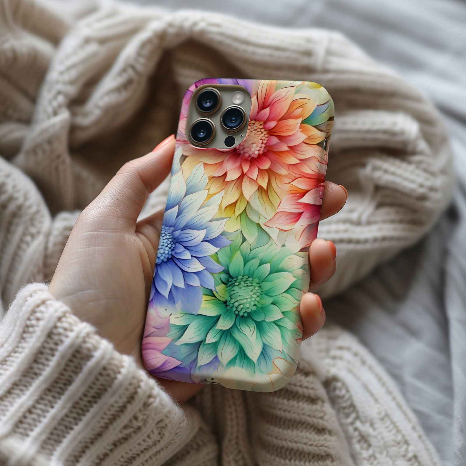 Vibrant Watercolor Floral iPhone Case Magsafe iPhone Case - Artistic & Colorful Protection for Your Device - Techy Treasures -  