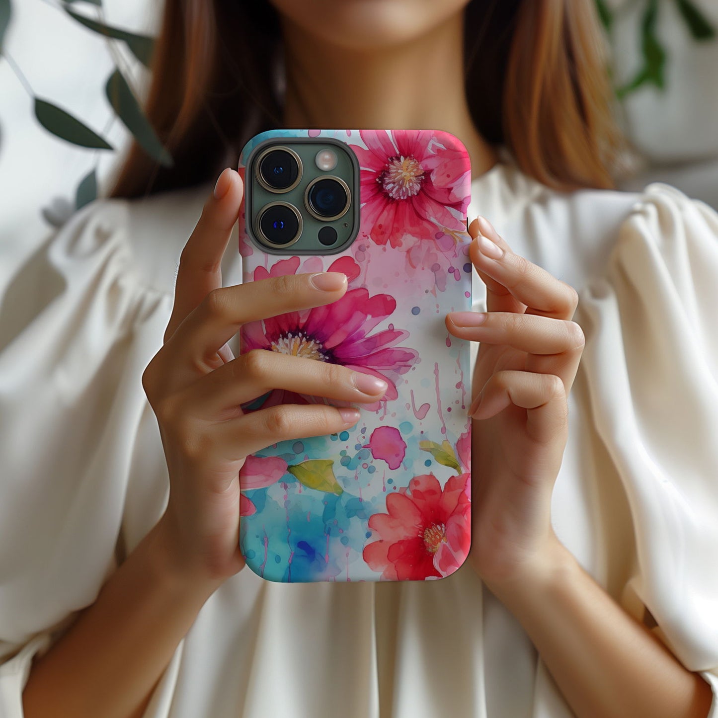 Vibrant Watercolor Floral iPhone Case Magsafe iPhone Case - Artistic & Colorful Protection for Your Device - Techy Treasures -  