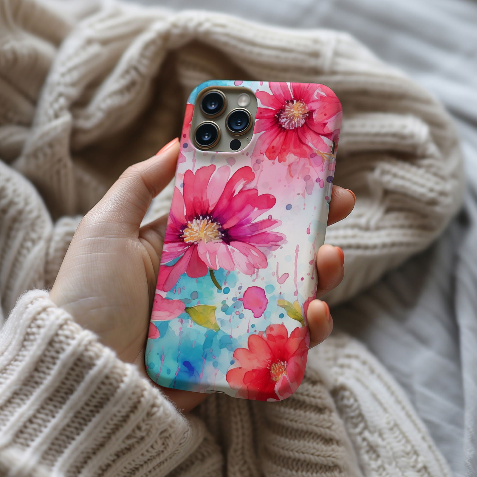 Vibrant Watercolor Floral iPhone Case Magsafe iPhone Case - Artistic & Colorful Protection for Your Device - Techy Treasures -  