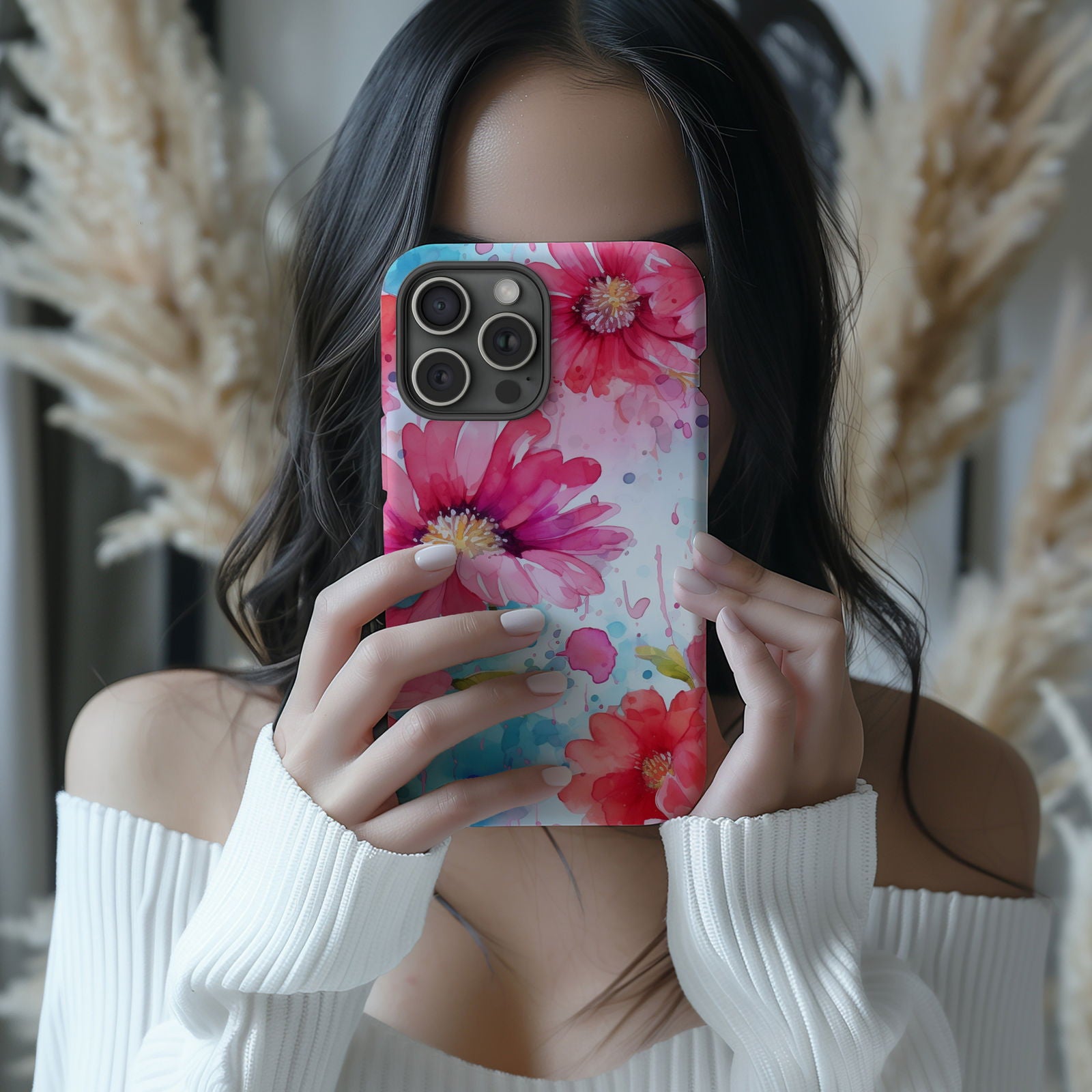Vibrant Watercolor Floral iPhone Case Magsafe iPhone Case - Artistic & Colorful Protection for Your Device - Techy Treasures -  