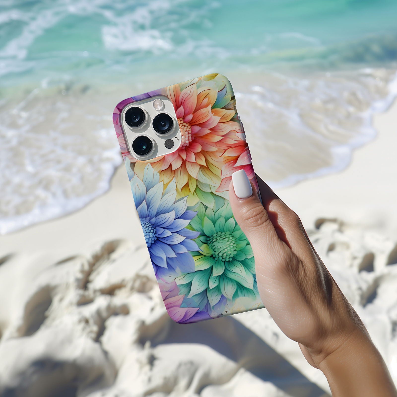 Vibrant Watercolor Floral iPhone Case Magsafe iPhone Case - Artistic & Colorful Protection for Your Device - Techy Treasures -  