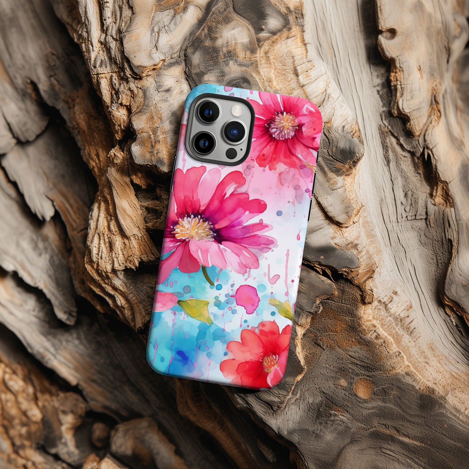 Vibrant Watercolor Floral iPhone Case Magsafe iPhone Case - Artistic & Colorful Protection for Your Device - Techy Treasures -  