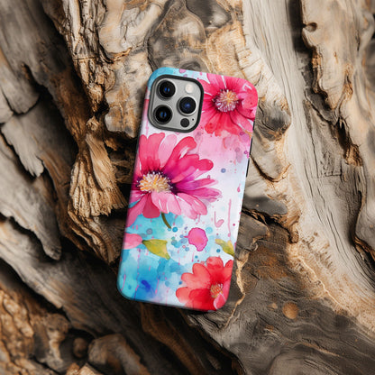 Vibrant Watercolor Floral iPhone Case Magsafe iPhone Case - Artistic & Colorful Protection for Your Device - Techy Treasures -  