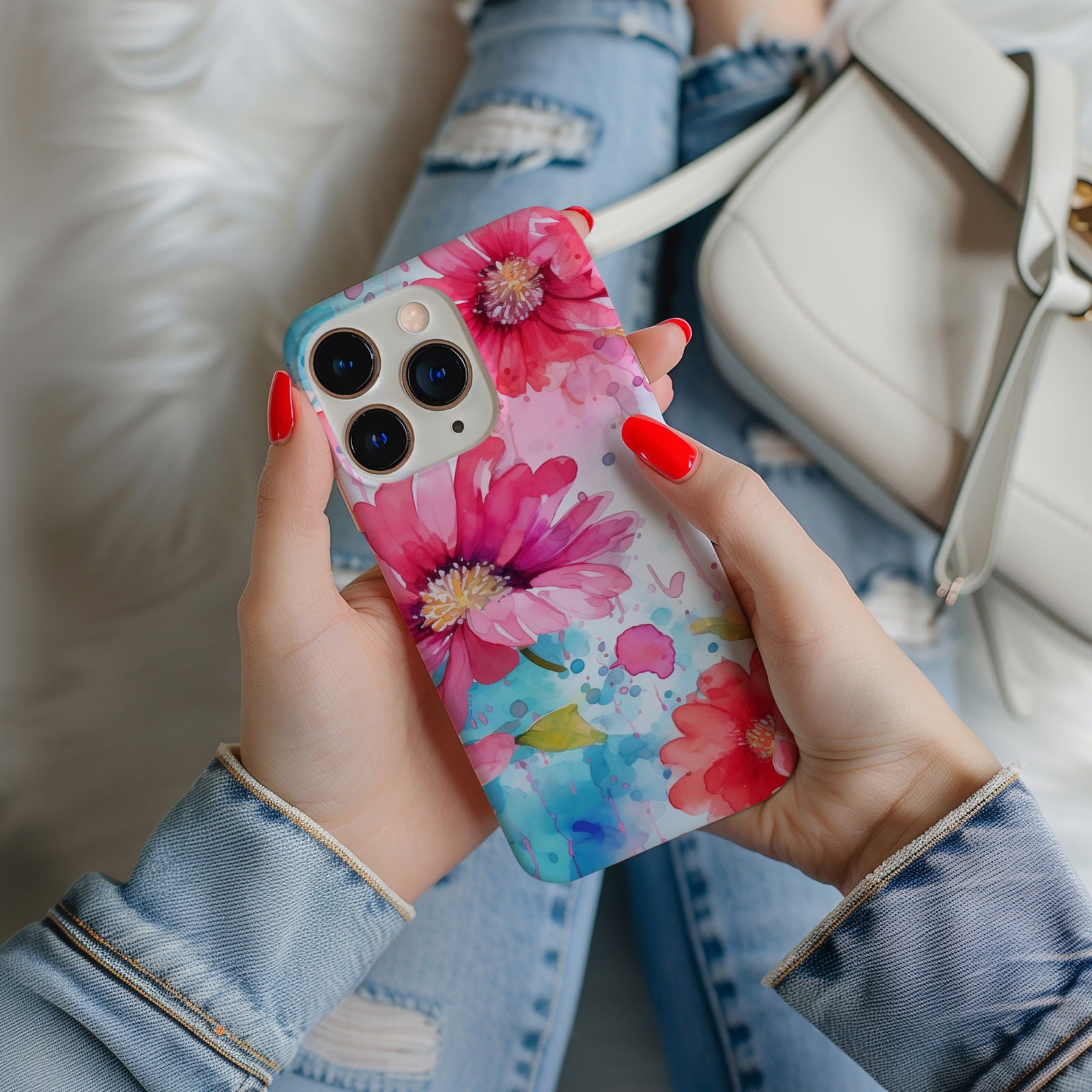 Vibrant Watercolor Floral iPhone Case Magsafe iPhone Case - Artistic & Colorful Protection for Your Device - Techy Treasures -  