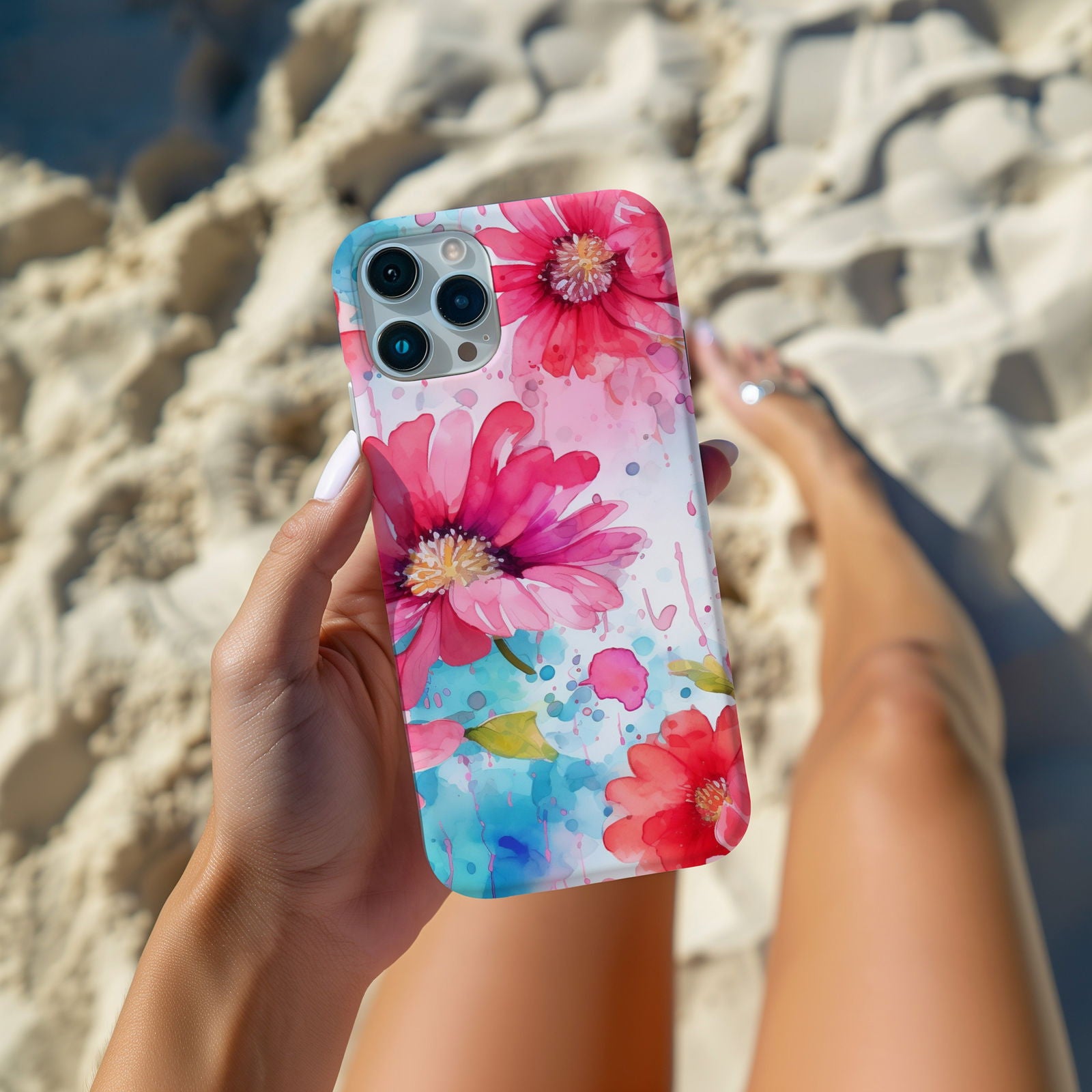 Vibrant Watercolor Floral iPhone Case Magsafe iPhone Case - Artistic & Colorful Protection for Your Device - Techy Treasures -  