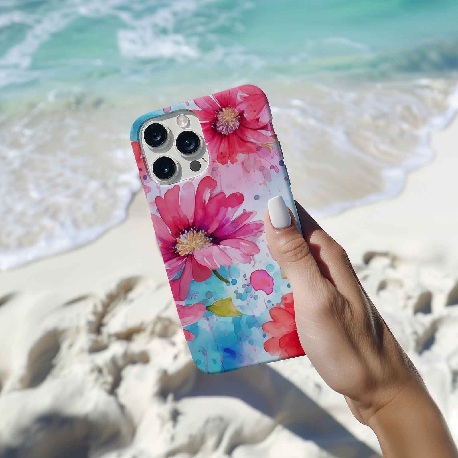 Vibrant Watercolor Floral iPhone Case Magsafe iPhone Case - Artistic & Colorful Protection for Your Device - Techy Treasures -  