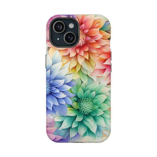 Vibrant Watercolor Floral iPhone Case Magsafe iPhone Case - Artistic & Colorful Protection for Your Device - Techy Treasures - Mobile Phone Cases 