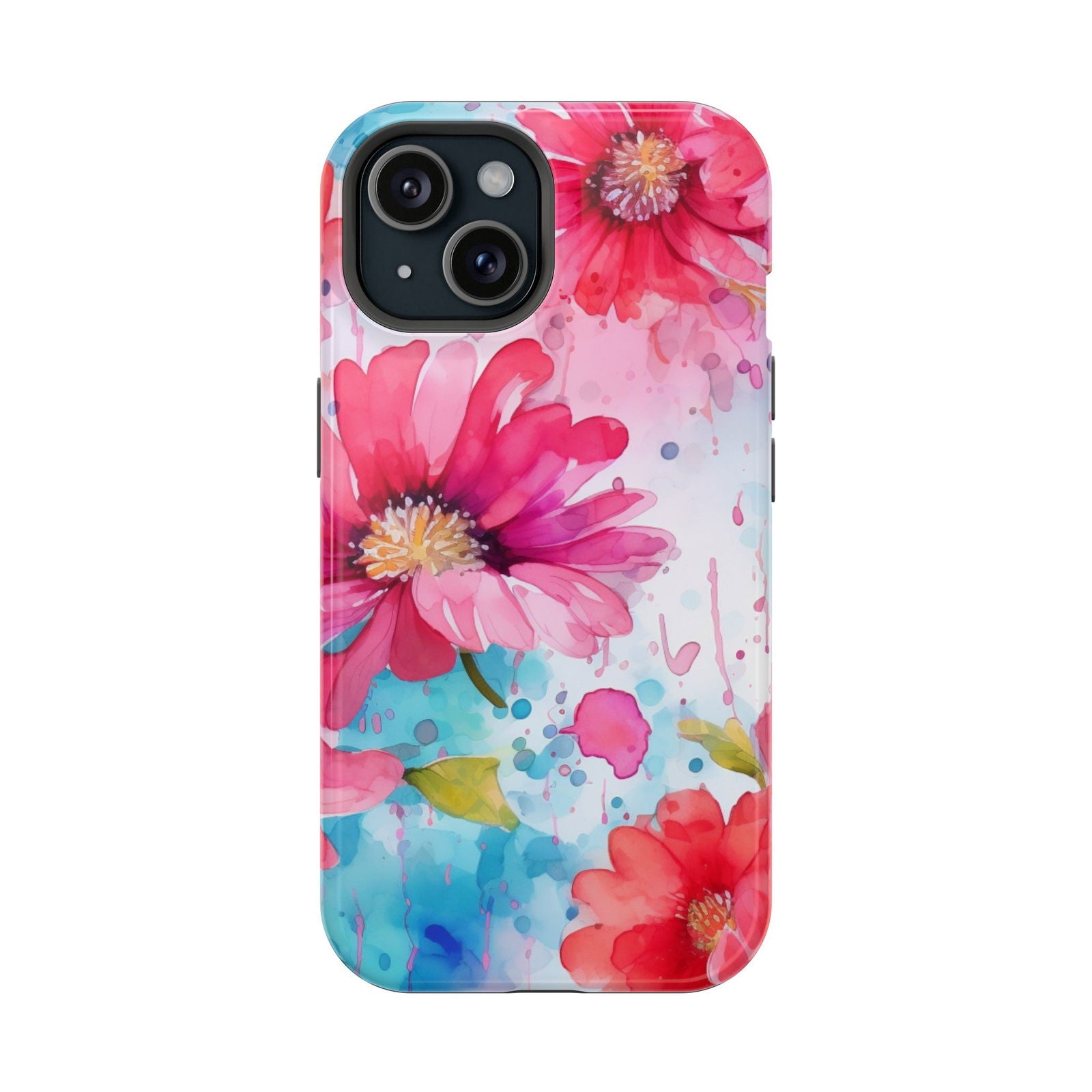 Vibrant Watercolor Floral iPhone Case Magsafe iPhone Case - Artistic & Colorful Protection for Your Device - Techy Treasures - Mobile Phone Cases 