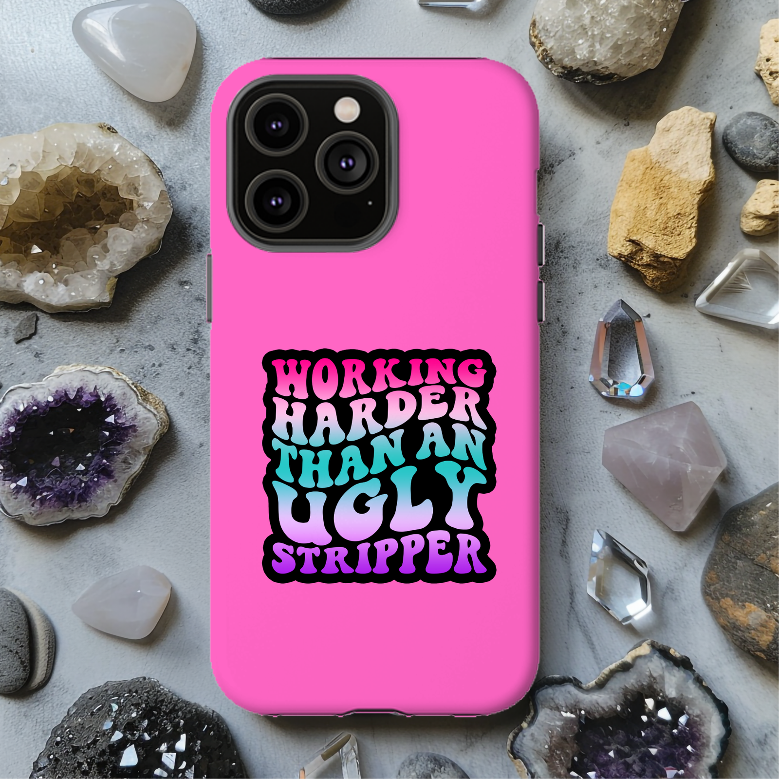 Working Hard Than An Ugly Stripper Magsafe iPhone Tough Case - Techy Treasures -  