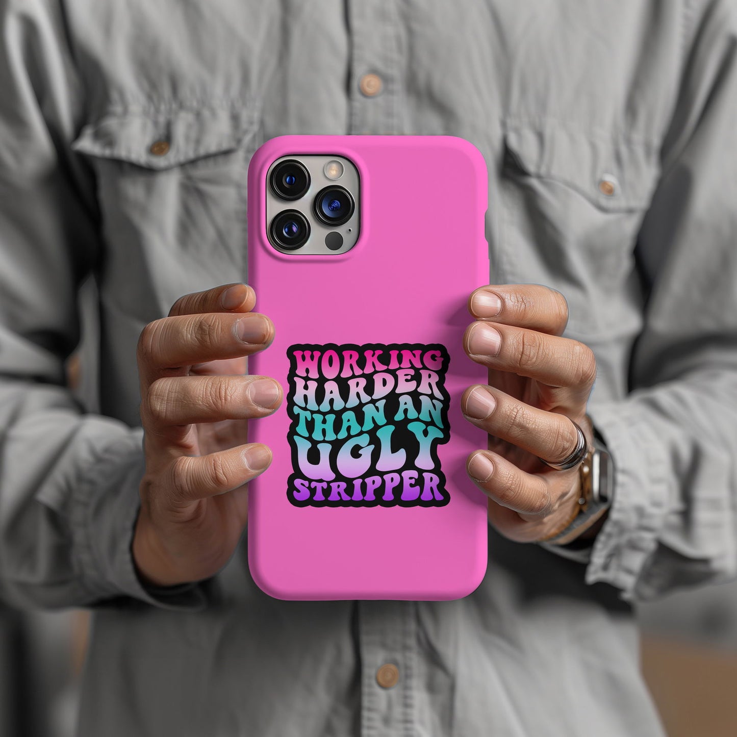 Working Hard Than An Ugly Stripper Magsafe iPhone Tough Case - Techy Treasures -  