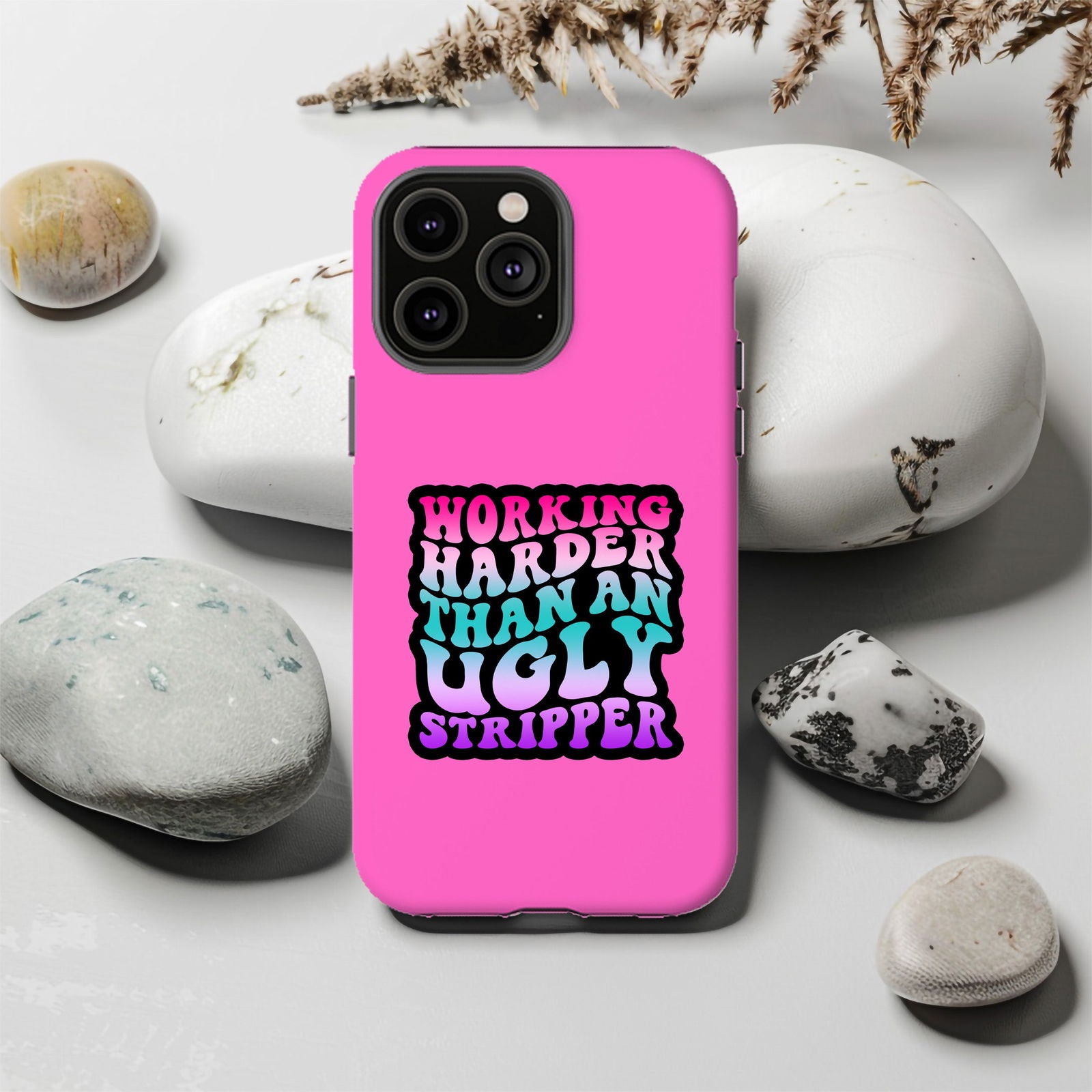 Working Hard Than An Ugly Stripper Magsafe iPhone Tough Case - Techy Treasures -  