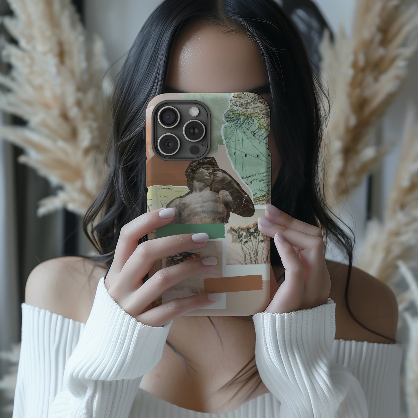 a woman taking a selfie with her phone